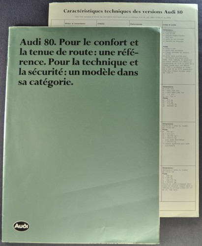 1981 audi sedan catalog - audi, 80