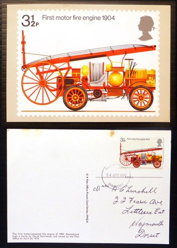 1974 fire phq card - fire,