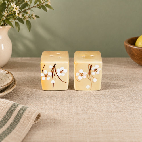 Pair porcelain cube - cube, salt