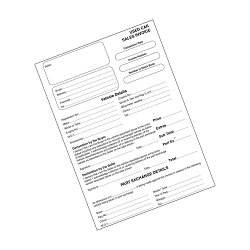 Used car sales invoice - sales,