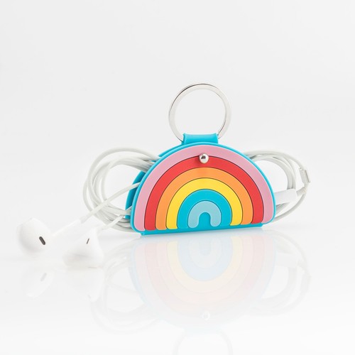 Rainbow cable tidy keyring - rainbow,